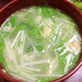 ハリハリ水菜のかき玉汁【味噌de腸活】